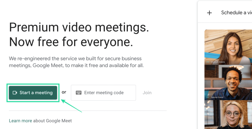 Como mostrar o teu vídeo e usar a pizarra á vez en Google Meet