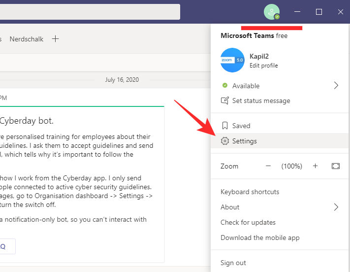 Як увімкнути темний режим у Microsoft Teams