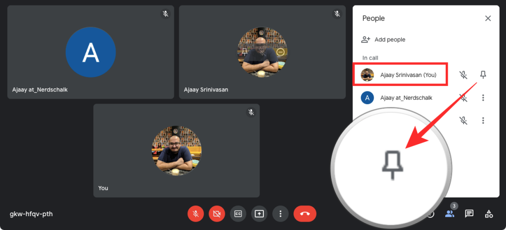 Kako prikvačiti na Google Meet?  Može li netko znati ili vidjeti?