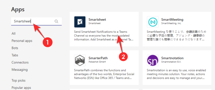 Como engadir Smartsheet a Microsoft Teams