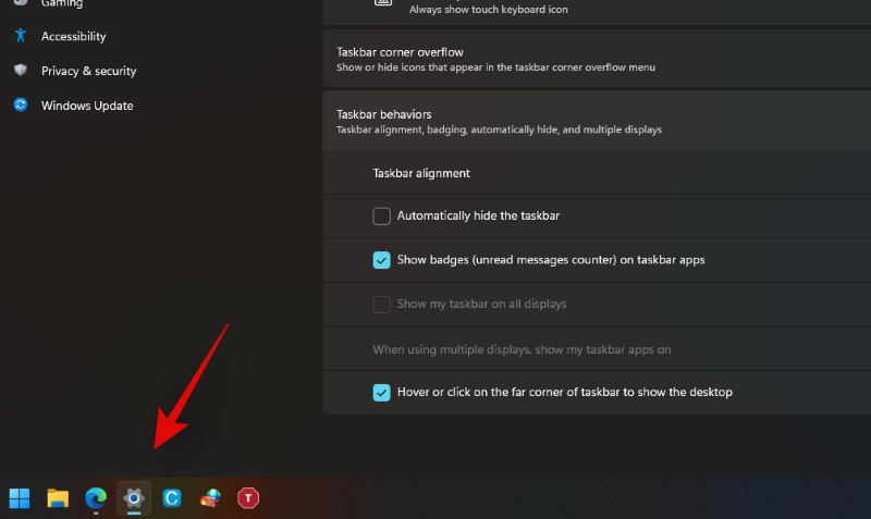 Ako zarovnať doľava panel úloh systému Windows 11