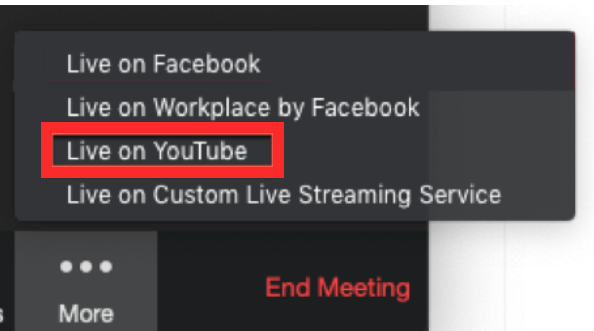 Zoom-kokouksen suoratoistaminen Facebook Livessä ja YouTubessa