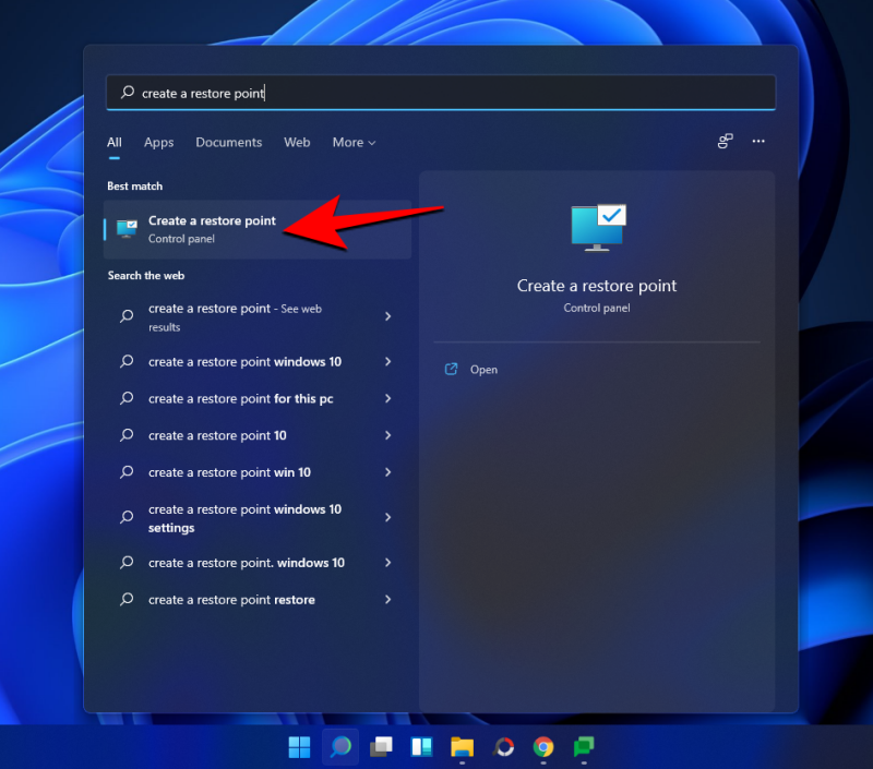 Palautuspisteen luominen Windows 11:ssä