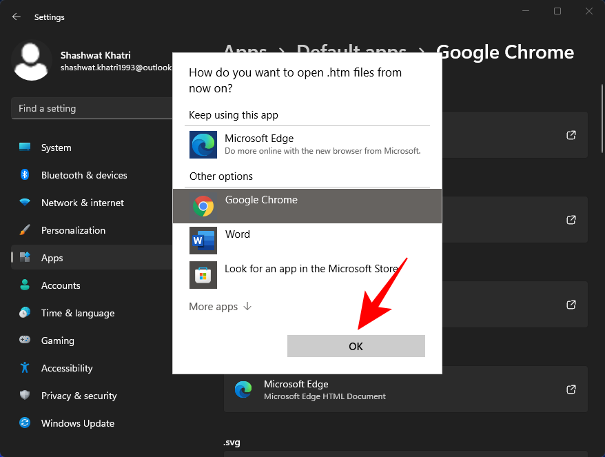 Kaip nustatyti „Google Chrome“ kaip numatytąją naršyklę „Windows 11“.