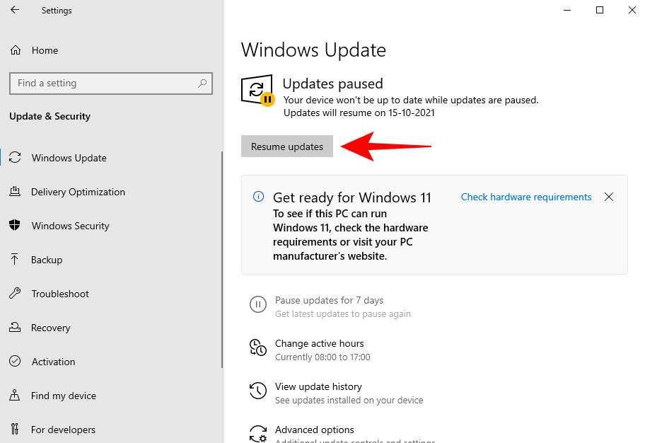 A actualización de Windows 11 non se mostra?  Como corrixir