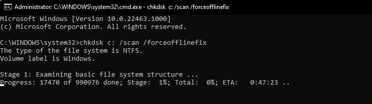 chkdsk labošanas komanda: kā to izmantot operētājsistēmā Windows 11