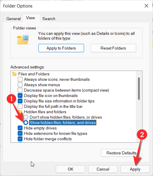 Kako prikazati skrite datoteke v sistemu Windows 11